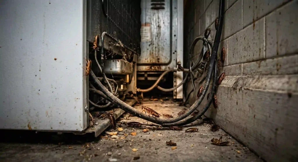 roaches behind appliances