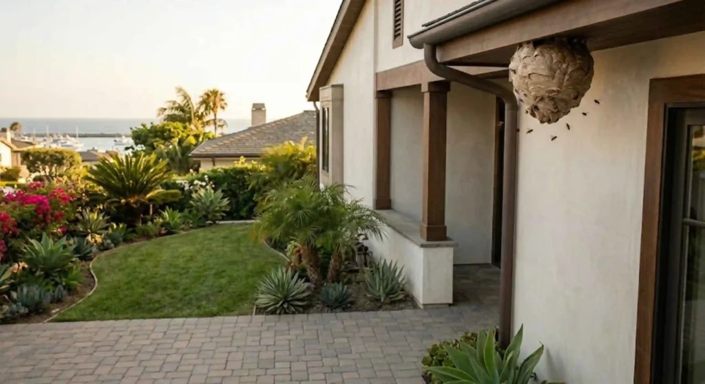 backyard with visible nest