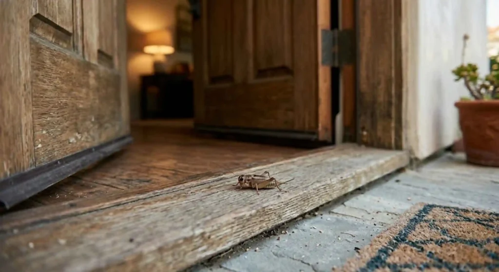 cricket inside a home or near doorway