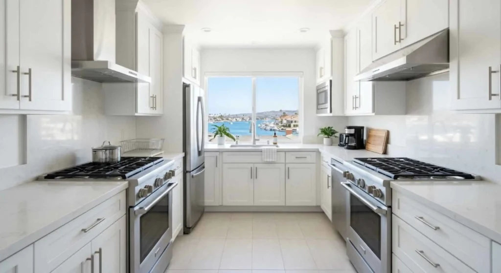 Clean cockroach-free Newport Beach kitchen after professional pest treatment